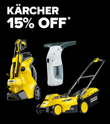 Shop 15% off selected Karcher. Includes Kärcher K4 Power Control Flex Corded Pressure washer, Kärcher WV 1 Cordless Window vacuum and Kärcher 18-36 Cordless 18V Push Lawnmower.  Terms & conditions apply, see the *Promotional terms & conditions at the end of the page.