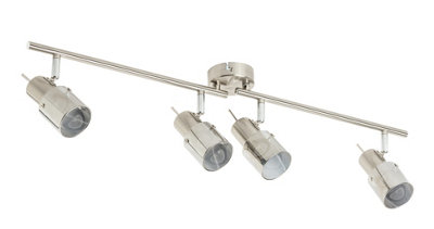 CGC 4 Light Brushed Chrome Spotlight with Smoked Glass