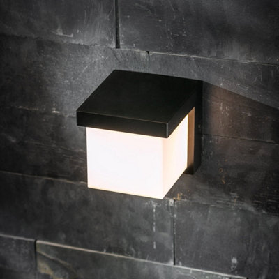 CGC ADDISON Black Cube LED Outdoor Wall Light 4000k Natural White Integrated LED IP65