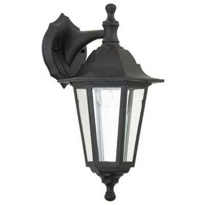 CGC ADELE Black Vintage Coach Lantern Outdoor Down Wall Light