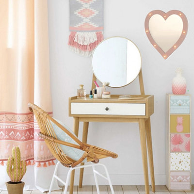 CGC AMORE Pink Heart Shape LED Mirror Wall Mount
