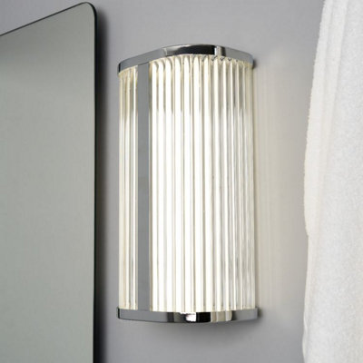 CGC ANAIS Chrome 8W LED Wall Light Ribbed Diffuser