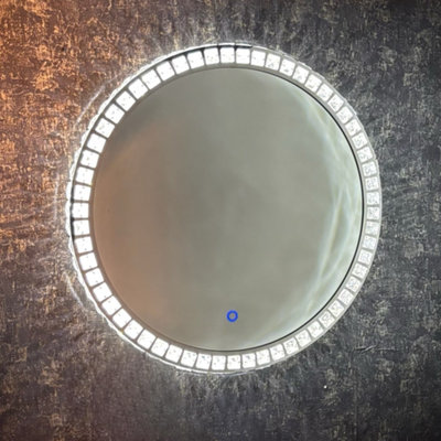CGC ARIELLA 600mm Round Crystal LED Mirror Light with 3 CCT switch