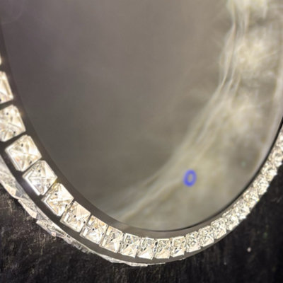 CGC ARIELLA 600mm Round Crystal LED Mirror Light with 3 CCT switch