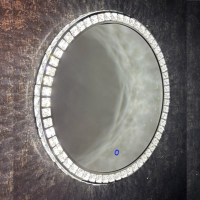 CGC ARIELLA 600mm Round Crystal LED Mirror Light with 3 CCT switch