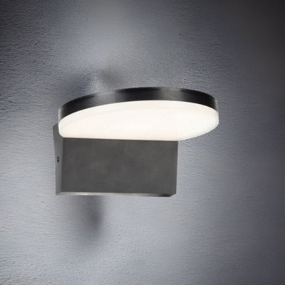 CGC AUBREY Black Curved LED Outdoor Wall Light 4000k Natural White Integrated LED IP65
