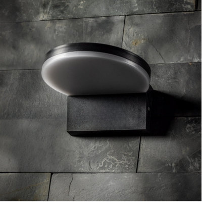 CGC AUBREY Black Curved LED Outdoor Wall Light 4000k Natural White Integrated LED IP65