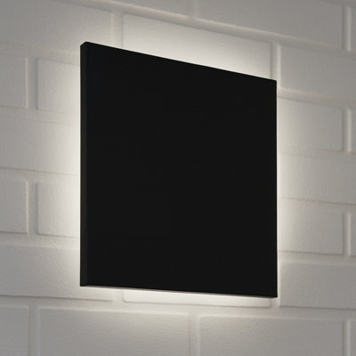 CGC BAILEY Black Sqaure LED Outdoor Indoor Wall Light IP65 Back Lit ...