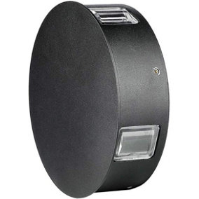 CGC Black 4 Way LED Round Outdoor Indoor Wall Light Multi Direction