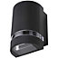 CGC Black Curved Up Down Outdoor Wall One Light