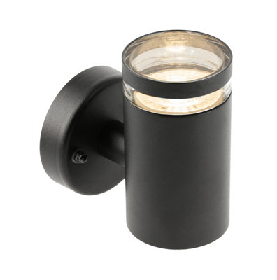 CGC Black Down Outdoor Wall Light Clear Ring Diffuser Modern Design ...