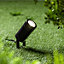 CGC Black GU10 Ground Spot Light Spike or Surface Mount IP44 Weatherproof Polycarbonate Garden Outside Outdoor Path Tree Lamp