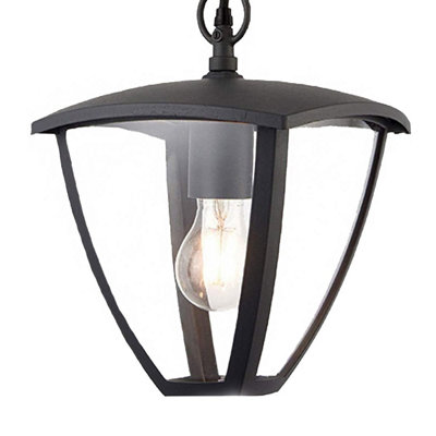 Black outdoor hanging store lantern lights