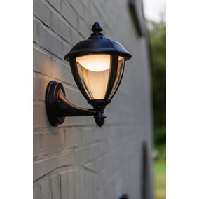 CGC Black Outdoor LED Wall Coach Garden Lantern Light