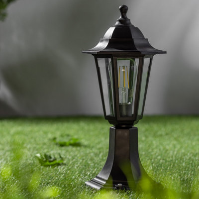 Black outdoor top pillar lights