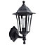 CGC Black Outdoor Wall Lantern Traditional Vintage Light Garden Porch Patio Door Lamp IP44 Weatherproof Polycarbonate E27 Screw