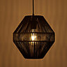 CGC Black Rattan Woven Lampshade Easy Fit Pendant Shade