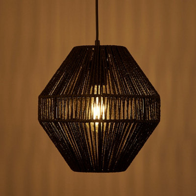 Black on sale rattan light