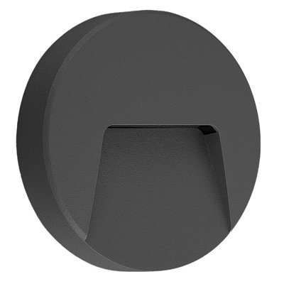 CGC Black Round LED Surface Mount Wall Light Down Diffuser Natural White Colour  Weatherproof Polycarbonate Garden Outdoor Lamp