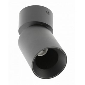 CGC Black Round Surface Mount Spotlight Adjustable Head GU10 Ceiling Downlight