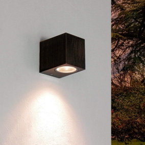CGC Black Small Cube Spotlight Outdoor Garden Porch Patio Wall Light