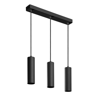 CGC Black Triple Slim Cylinder Ceiling Pendant Kitchen Island Light
