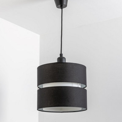 CGC Black Two Tier Bedroom Lounge Hallway Lamp Shade