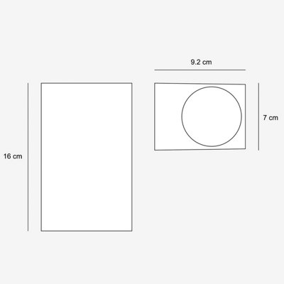 CGC Black Up and Down GU10 Wall Light Square Outdoor Garden Indoor IP44 Weatherproof Polycarbonate Outside Door Patio Wall Lamp