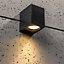 CGC Black Up or Down GU10 Wall Light Square Outdoor Garden Indoor IP44 Weatherproof Polycarbonate Outside Door Patio Wall Lamp