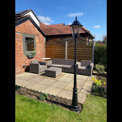 CGC Black Victorian Style LED Solar Lantern Large Lampost Light