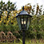 CGC Black Victorian Style LED Solar Lantern Large Lampost Light