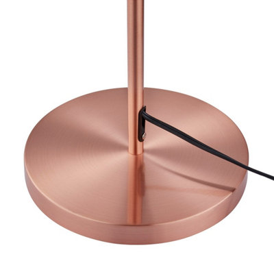 CGC Brushed Copper Curved Industrial Metal Floor Lamp