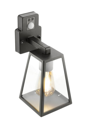 CGC CALLIE Black Outdoor Outside Security Wall Light with PIR Motion Sensor