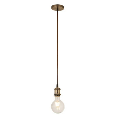 CGC CASSIE Antique Brass 1.5m Adjustable E27 Ceiling Suspension Cable ...