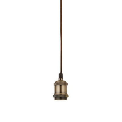 CGC CASSIE Antique Brass 1.5m Adjustable E27 Ceiling Suspension Cable Pendant and Matching Ceiling Rose