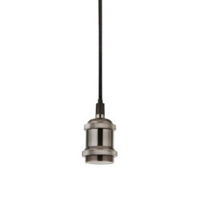 CGC CASSIE Satin Silver 1.5m adjustable E27 Ceiling Pendant and Matching ceiling Rose