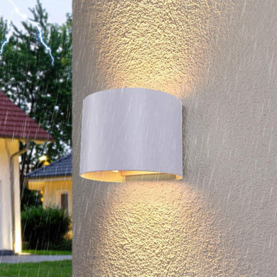 CGC Curved Grey LED Outdoor Wall Light Lamp Up And Down With Adjustable ...