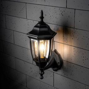 CGC DADA Black Outdoor Wall Lantern Vintage Wall Light IP44 E27 Standard Screw Polycarbonate