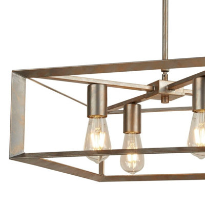 CGC DANI Brushed Silver and Gold Square Ceiling Pendant Light