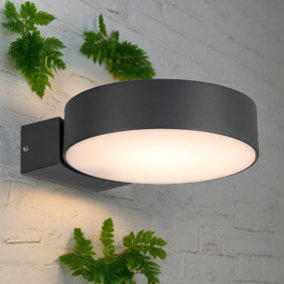 CGC Darcy Black Adjustable Round LED Outdoor Wall Light 3000k Warm White IP54
