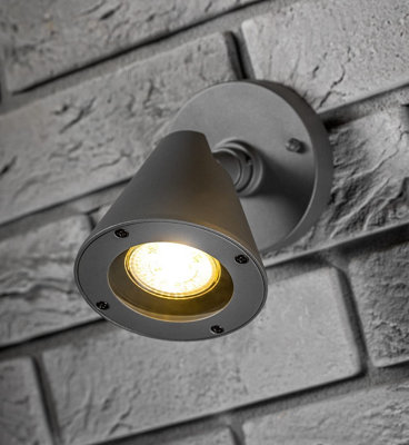CGC Dark Grey Anthracite Cone Outdoor Garden Porch Patio Wall Light