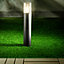 CGC Dark Grey Anthracite Outdoor 0.5m Post Bollard Light Smoked Diffuser Modern Garden Patio Outside Driveway Path Terrace E27