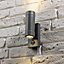 CGC Dark Grey Anthracite Up and Down Outdoor Motion Sensor PIR Wall Light GU10 Outside Garden Patio Garage IP54 Polycarbonate
