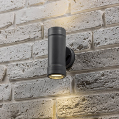 CGC Dark Grey Anthracite Up and Down Outdoor Wall Light GU10 Outside ...