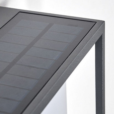 CGC Dark Grey Square Solar LED Outdoor Wall Light With Motion Sensor