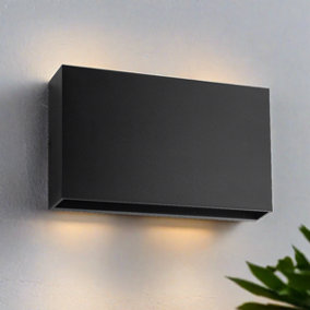 CGC DONNA Black Slim LED Outdoor Wall Light Up and Down 4000k Natural White IP65