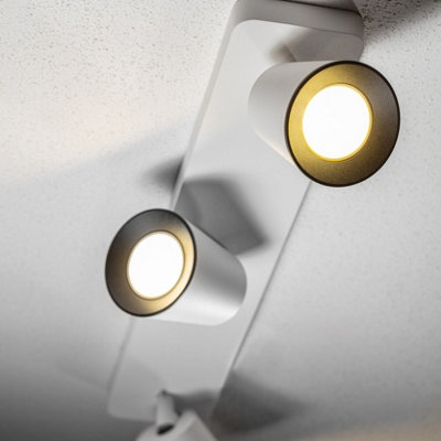 CGC ELLIE White Triple Cylinder Surface Mounted Adjustable Spotlights with a Choice of Black or White Inner