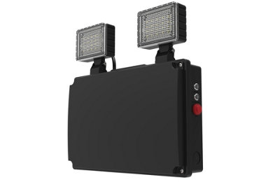 CGC Emergency LED Twin Spot Light Black Finish