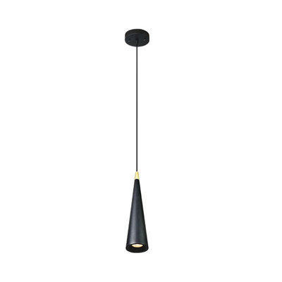 CGC EVI Black and Gold Cone Metal Pendant Ceiling Light Adjustable Black Cord