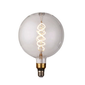 CGC Extra Large Clear Glass Spiral Filament E27 LED Bulb Globe Warm White Dimmable